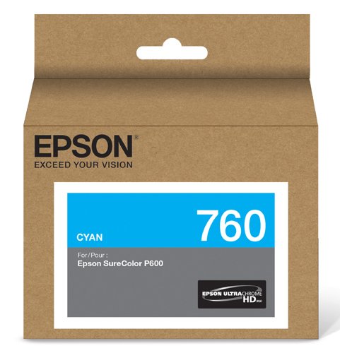 Product Cover Epson T760220 UltraChrome HD Cyan Standard Capacity Cartridge Ink