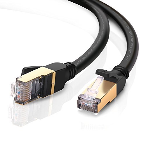 Product Cover UGREEN Ethernet Cable Cat7 Networking Cord Patch Cable RJ45 10 Gigabit 600Mhz LAN Wire Cable STP for Modem, Router, PC, Mac, Laptop, PS2, PS3, PS4, Xbox, and Xbox 360 (3ft, Black)