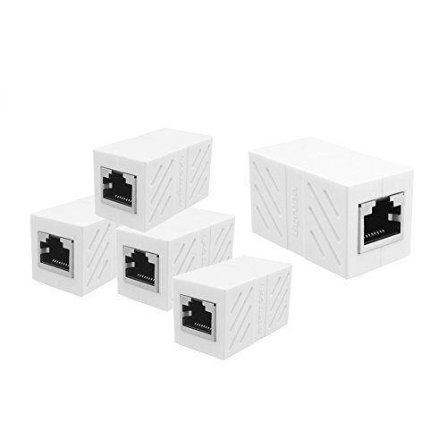Product Cover UGREEN RJ45 Coupler 5 Pack in-Line Cat7 Cat6 Cat 5e Ethernet Cable Connector Female to Female LAN Connector (White)