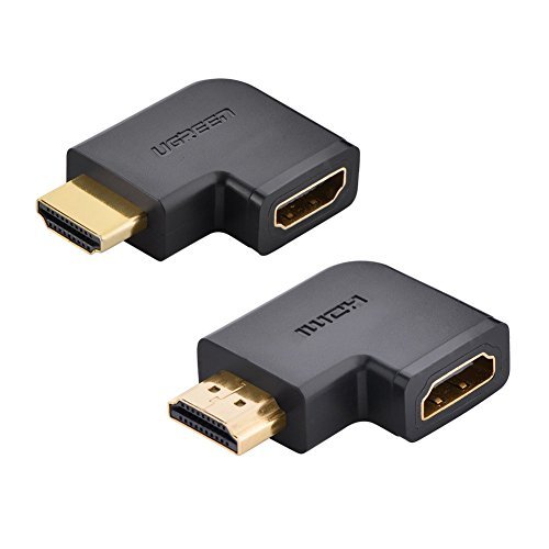Product Cover UGREEN 2 Pack HDMI Adapter 90 and 270 Degree Right Angle HDMI Male to Female Adapter Support 3D 4K 1080P HDMI Extender for TV Stick, Roku stick, Chromecast, Nintendo Switch, Xbox, PS4, PS3, Laptop, PC