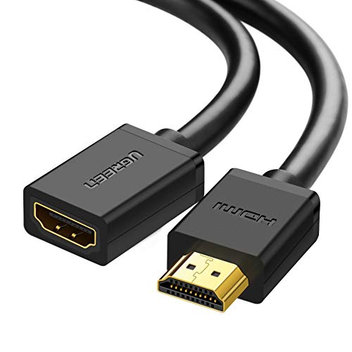 Product Cover Ugreen High Speed HDMI Male to Female Extension Extender adapter Cable Gold Plated Supports 1080P and 3D for Blu Ray Player 3D Television Roku Boxee Xbox360 PS3 Apple TV 1.5ft 0.5m