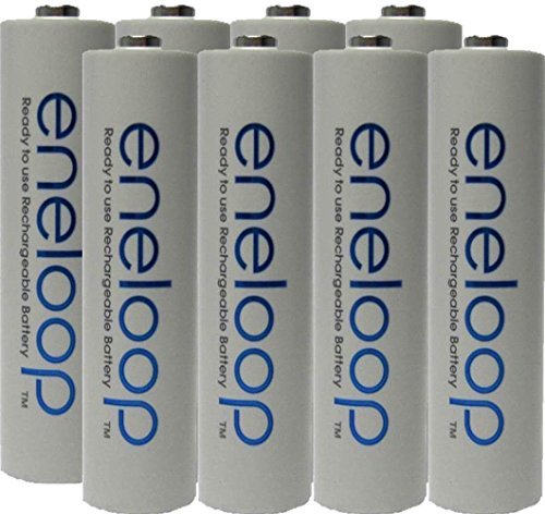 Product Cover Eneloop 70-ZP2A-6D26 AAA 4th Generation NiMH Pre-Charged Rechargeable 2100 Cycles Battery with Holder Pack of 8