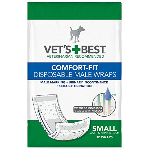 Product Cover Vet's Best Comfort Fit Disposable Male Dog Diapers | Absorbent Male Wraps with Leak Proof Fit