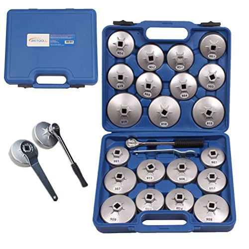 Product Cover BETOOLL HW0103 23pcs Aluminum Alloy Cup Type Oil Filter Cap Wrench Socket Removal Tool Set 1/2
