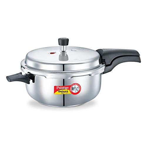 Product Cover Prestige 5L Alpha Deluxe Induction Base Stainless Steel Deep Pressure Pan, 5.0-Liter
