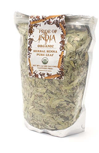 Product Cover Pride Of India - Organic Senna Herbal Tea Leaf Whole, 3.53 oz (100gm)