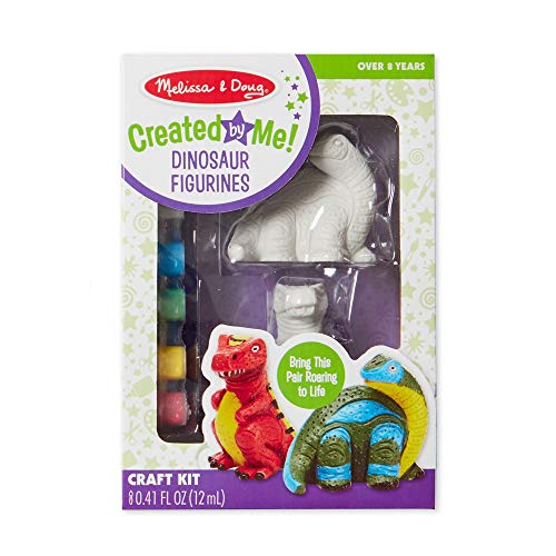 Product Cover Melissa & Doug Decorate Your Own Dinosaur Figurines (All-Inclusive Art Set, Ready to Decorate, 6 Pots of Paint and Paintbrushes, Great Gift for Girls and Boys - Best for 8, 9, 10 Year Olds and Up)