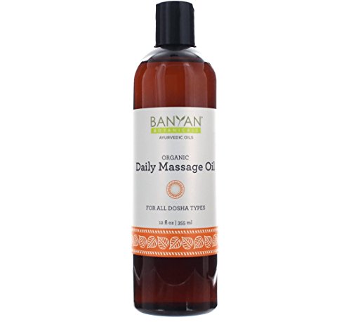 Product Cover Banyan Botanicals Daily Massage Oil - USDA Certified Organic, 12 oz - Revitalizing & Nourishing - Herbal Massage Oil for All Body Types