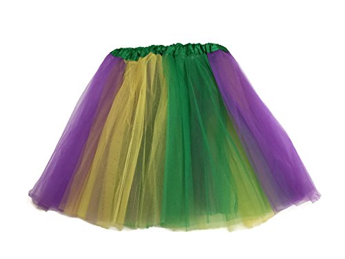 Product Cover Rush Dance Multi Color Women's Costume Ballet Warrior Dash Run Tutu (Adult, Yellow/Purple/Green (Mardi Gras))