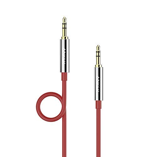 Product Cover Anker 3.5mm Premium Auxiliary Audio Cable (4ft / 1.2m) AUX Cable for Beats Headphones, iPods, iPhones, iPads, Home/Car Stereos and More (Red)