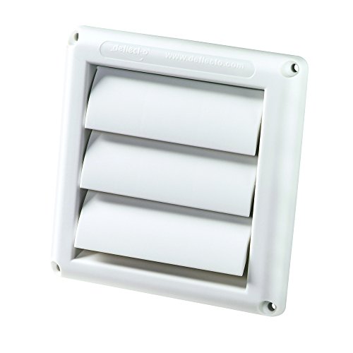 Product Cover Deflecto Supurr-Vent Louvered Outdoor Dryer Vent Cover, White, 4
