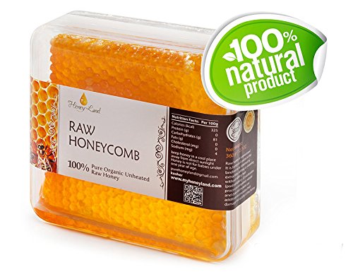 Product Cover Honey Land 100% Pure Raw Unfiltered Honey Comb Honeycomb Kosher 360gr | 12.6oz NO Pesticides NO Herbicides NO Chemicals or Pollutants , All Natural , vegetarian