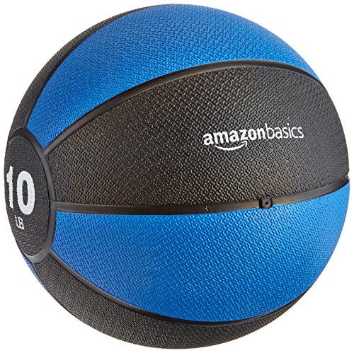 Product Cover AmazonBasics Workout Fitness Exercise Weighted Medicine Ball - 10 Pounds, Blue and Black