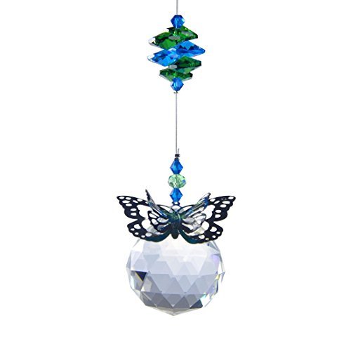 Product Cover H&D 40 mm Handmade Butterfly Crystal Ball Prism Rainbow Maker Hanging Suncatcher Home Decoration Favors