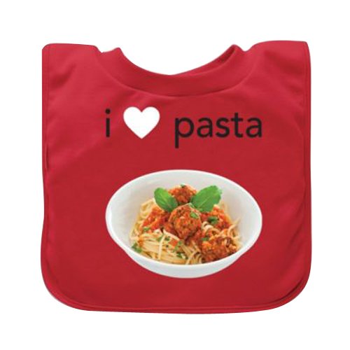 Product Cover green sprouts Favorite Food Absorbent Bib, Red Pasta 9/18 Months, 6 Count