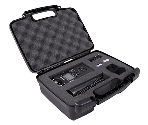 Product Cover Casematix Customizable Digital Recorder and Accessory Travel Bag Case Compatible with Tascam DR 05 ,40 , 22L 100MK , 100MKiii , 44WL Recorder , Mini Tripod , Adapter , Mic Pop Windscreen and More