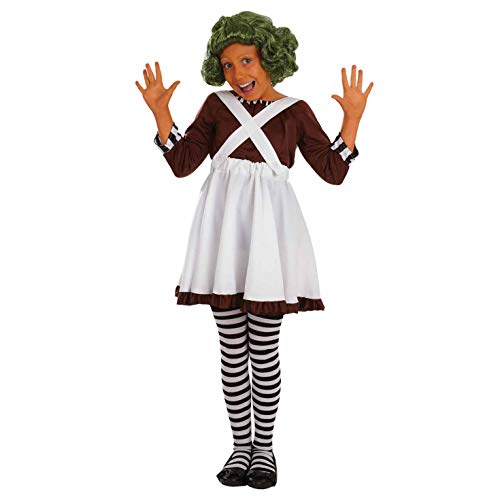 Product Cover fun shack Girls Oompa Loompa Costume Kids Chocolate Factory Worker Dress Outfit - Small