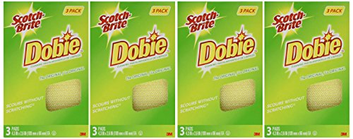 Product Cover 3M Scotch-Brite Dobie All Purpose Pads, 3Count (Pack of 4) Total 12 Pads