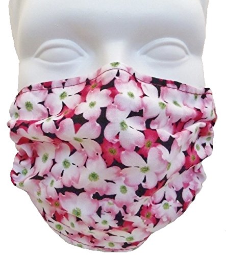 Product Cover Breathe Healthy Dust, Allergy and Flu Mask - Comfortable, Washable Protection from Dust, Pollen, Allergens, Cold and Flu Germs, Asthma Mask, Pink Dogwood Design (Adult)