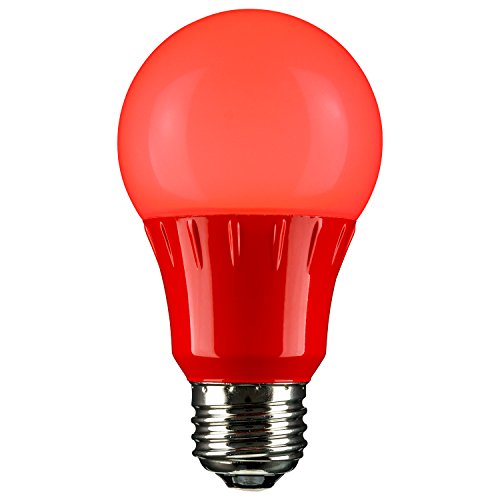 Product Cover Sunlite 80148 Red LED A19 3 Watt Medium Base 120 Volt UL Listed LED Light Bulb, last 25, 000 Hours