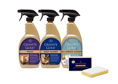 Product Cover Granite Gold Home Care Collection - Natural Stone, Granite Cleaner, Polish And All-Surface Cleaner Combo Pack