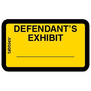 Product Cover Tabbies Exhibit Labels, Defendant's Exhibit Yellow, 1-5/8