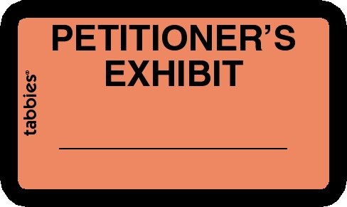 Product Cover Tabbies® Exhibit Labels, Petitioner's Exhibit Orange, 1-5/8