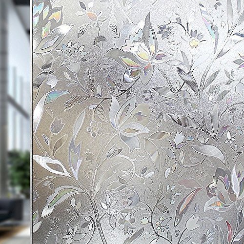 Product Cover RABBITGOO Premium No Glue 3D Static Decorative Frosted Privacy Window Films for Glass,23.6in. by 78.7in. (60 X 200cm) Upgrade Version for Home Kitchen Office