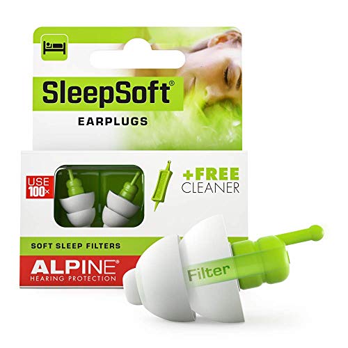 Product Cover Alpine SleepSoft Sleep Ear Plugs - Sleeping Ear Plugs Reduce Snoring and Improve Sleep - Soft Filter Ear Plugs for Sleeping - Hypoallergenic Reusable Ear Plugs