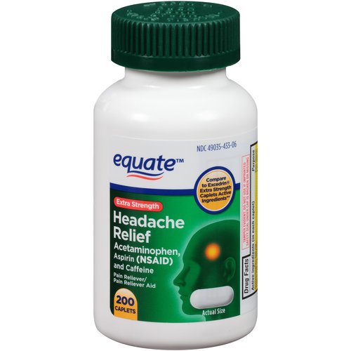 Product Cover Equate Extra Strength Headache Relief Caplets, 200ct, Compare to Excedrin Extra Strength Caplets