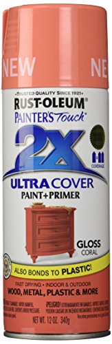 Product Cover Rust-Oleum PTUCG249-189 Painter's Touch Ultra Cover Gloss Aerosol Paint, 12 oz, Coral