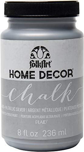 Product Cover FolkArt 34805 Home Decor Chalk Furniture & Craft Paint in Assorted Colors, 8 ounce, Metallic Silver