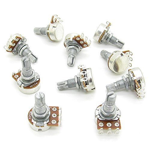 Product Cover A250k OHM Audio Pots Guitar Potentiometers 18mm Shaft Volume and Tone Controls Pack of 10
