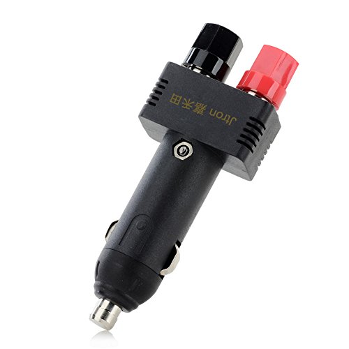 Product Cover Jtron Dc 12v 10a Car Male Cigarette Lighter Plug with Power Wiring Cable Car to Take Power Black Power Cord for Inverter