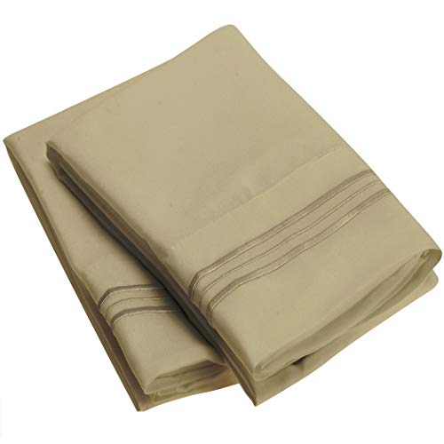 Product Cover Mellanni Luxury Pillowcase Set - Brushed Microfiber 1800 Bedding - Wrinkle, Fade, Stain Resistant - Hypoallergenic (Set of 2 Standard Size, Olive Green)