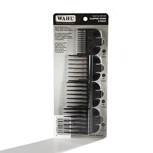 Product Cover Wahl Professional Clipper Guide #3160-100 - Great for Professional Stylists and Barbers - 4 Pack - Cutting Lengths from 1/8