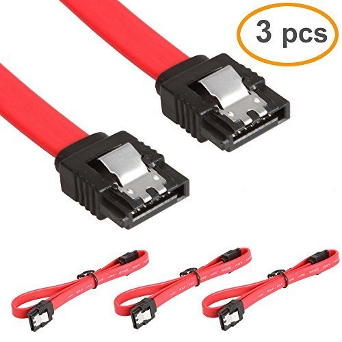 Product Cover RELPER 3pcs Pack 10-inch 26AWG SATA III 6.0 Gbps 7pin Female to Female Data Cable with Locking Latch for Hdd