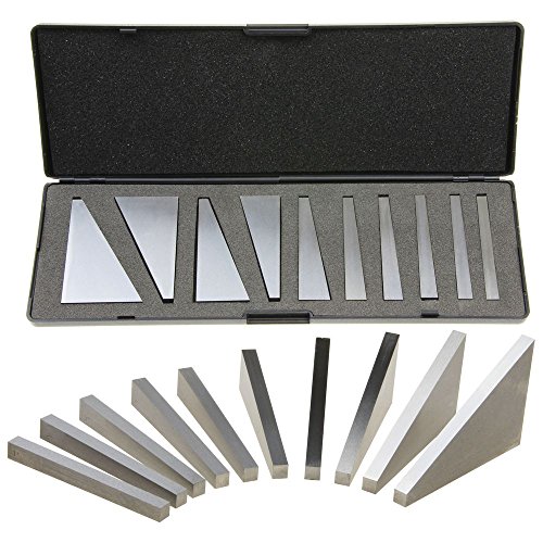 Product Cover Anytime Tools Angle Block Set 1°, 2°, 3°, 4°, 5°, 10°, 15°, 20°, 25°, 30° Precision +/- 20 Seconds, Machinist Tool, 10 Piece Set