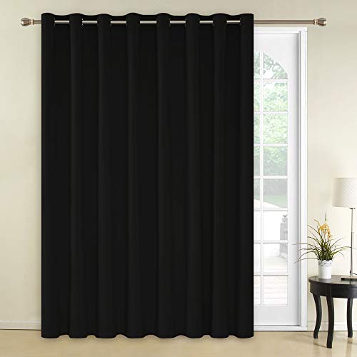 Product Cover Deconovo Blackout Room Darkening Thermal Insulated Wide Panel Curtains for Bedroom 100 x 84 Inch Black 1 Panel
