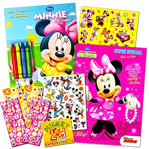 Product Cover Disney Minnie Mouse Coloring Book Set with Stickers -- 2 Deluxe Coloring Books and over 150 Stickers