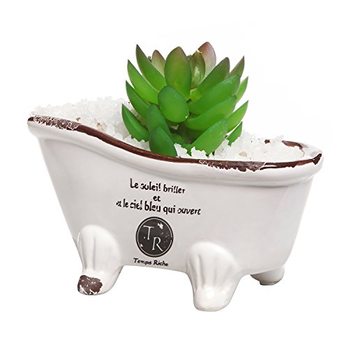 Product Cover White Porcelain Petite French Country Style Claw Foot Bathtub Vintage Flower Pot Planter/Soap Dish