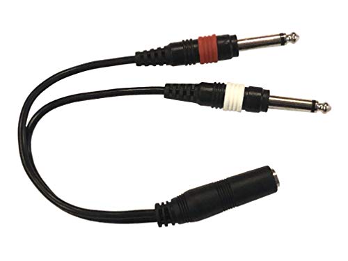 Product Cover 9 Inch Long 1/4 Inch Stereo TRS Female to 2 X 1/4 Inch Male Mono Y Splitter Cable