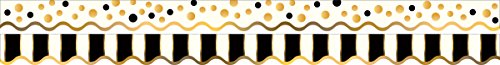 Product Cover Barker Creek - Office Products Double-Sided Bulletin Board Border Scalloped Edge, Gold Bars, 39' (LL-902)
