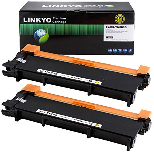 Product Cover LINKYO Compatible Replacement for Brother TN660 TN630 High Yield Toner Cartridge (Black, 2-Pack)