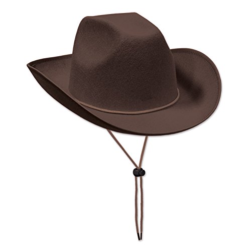 Product Cover Beistle Brown Felt Cowboy Hat, Brown