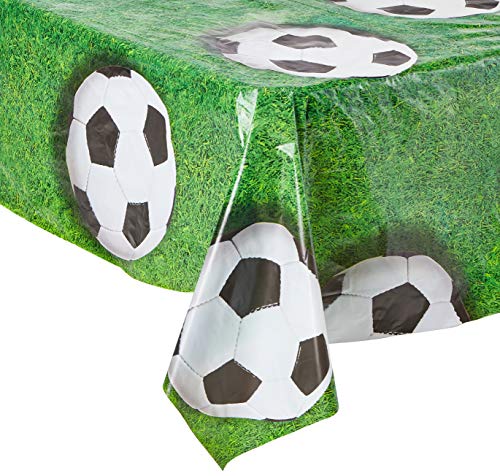 Product Cover Beistle 54532 Soccer Ball Tablecover, 54 by 108-Inch, Green/White/Black