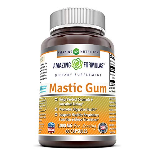 Product Cover Amazing Formulas Mastic Gum 1000mg Per Serving 60 Capsules -(Non GMO,Gluten Free)- Supports Gastrointestinal Health, Digestive Function, Immune Function and Oral Health