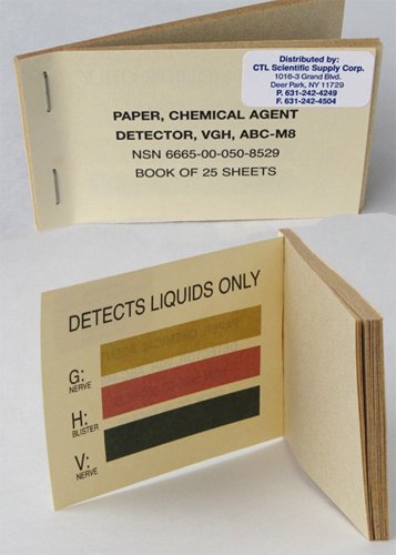 Product Cover CTL Scientific, M8-100, M8 Paper - Chemical Agents Liquid Detectors, Booklet Of 25 Strips