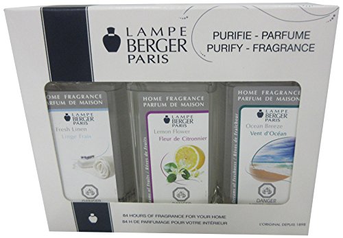 Product Cover Lampe Berger Fragrance Trio Pack Fresh , Fresh Linen-Lemon Flower-Ocean Breeze, 3 x 180ml / 6.08 fl.oz