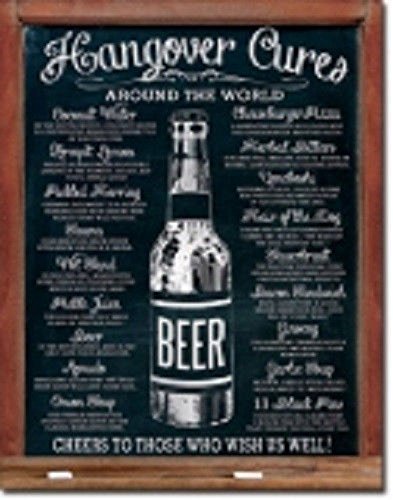 Product Cover Hangover Cures Tin Sign 13 x 16in